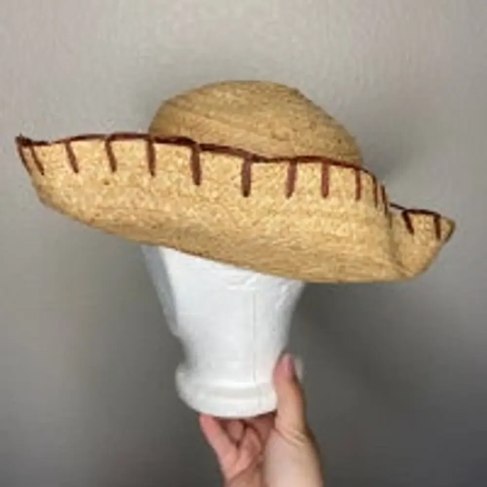 Liz Claiborne Straw & Wicker Bow Sun Hat